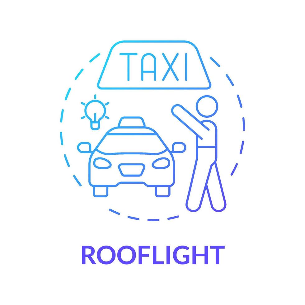 Rooflight blue gradient concept icon. Shipping parel. Starting delivery business abstract idea thin line illustration. Isolated outline drawing. Roboto-Medium, Myriad Pro-Bold fonts used vector