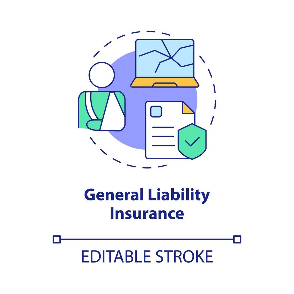 General liability insurance concept icon. Corporate insurance abstract idea thin line illustration. Isolated outline drawing. Editable stroke. Roboto-Medium, Myriad Pro-Bold fonts used vector