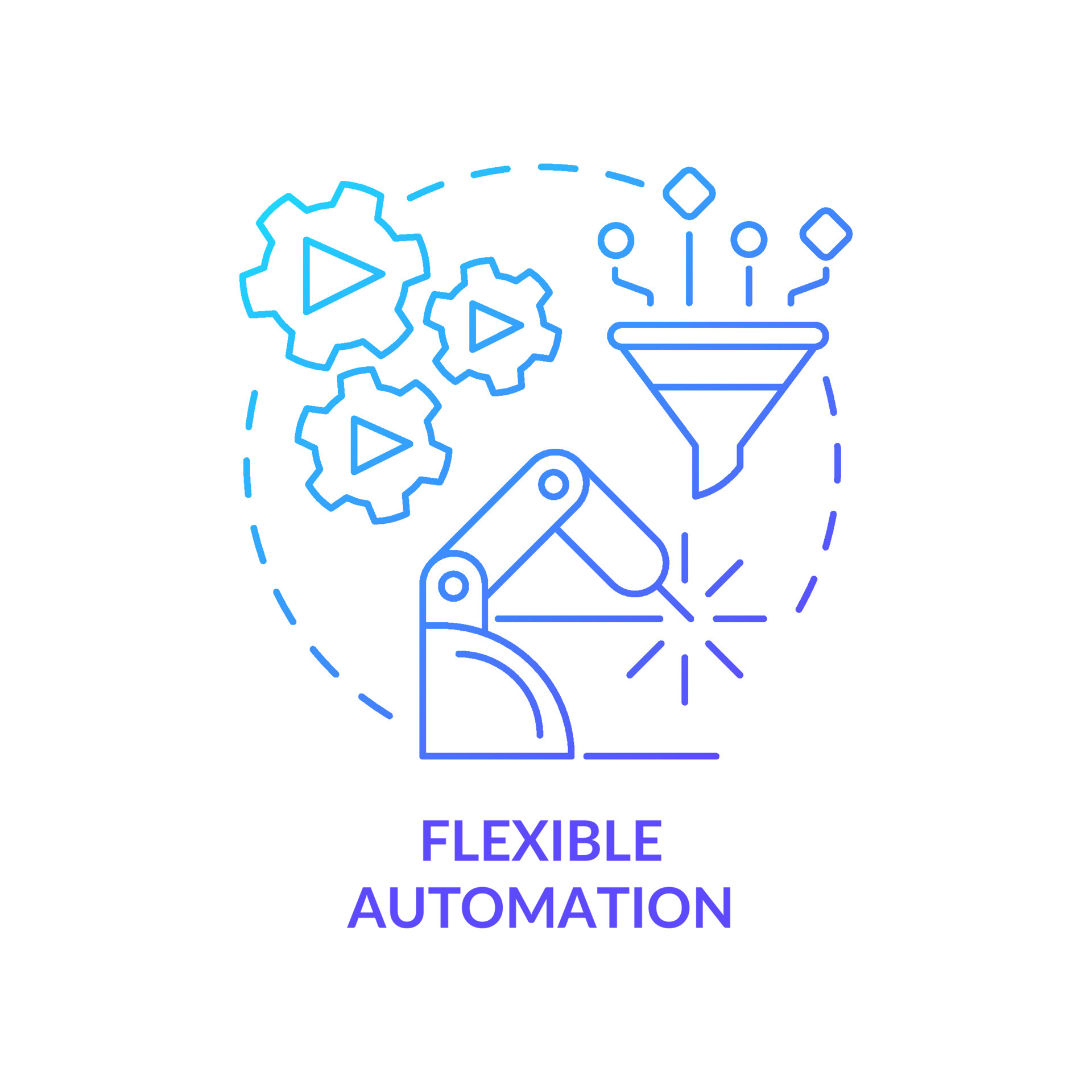 Programmable automation concept icon. Producing product in batches abstract  idea thin line illustration. Isolated outline drawing. Editable stroke.  Roboto-Medium, Myriad Pro-Bold fonts used 6411504 Vector Art at Vecteezy