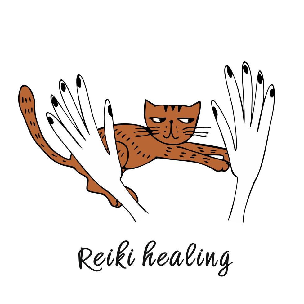 Reiki healing of animals. Logo. Vector. vector
