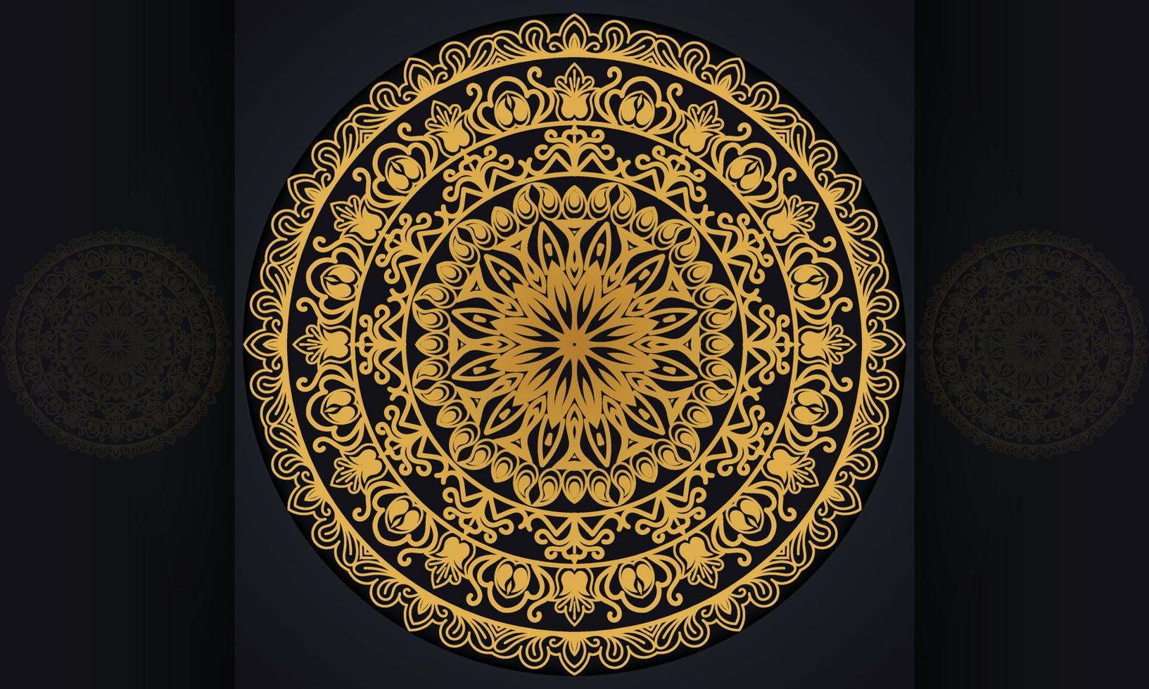 fondo con adorno dorado. diseño de patrón de mandala. vector