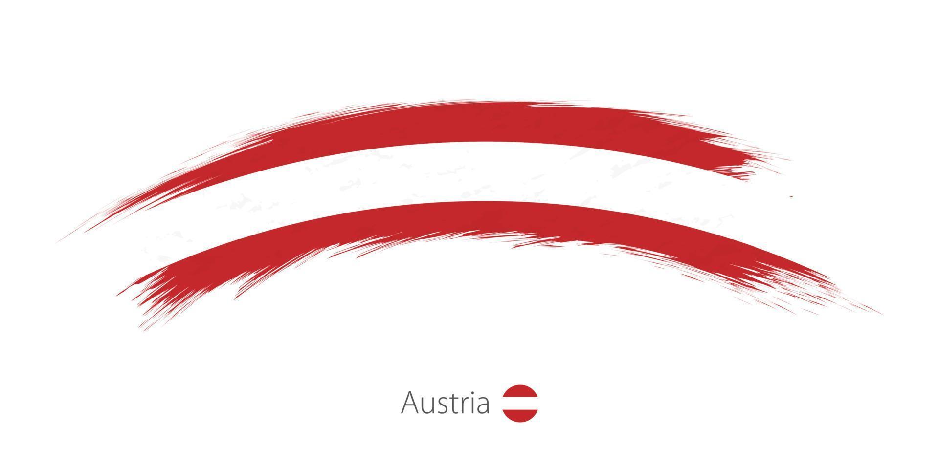 bandera de austria en un trazo de pincel redondeado. vector