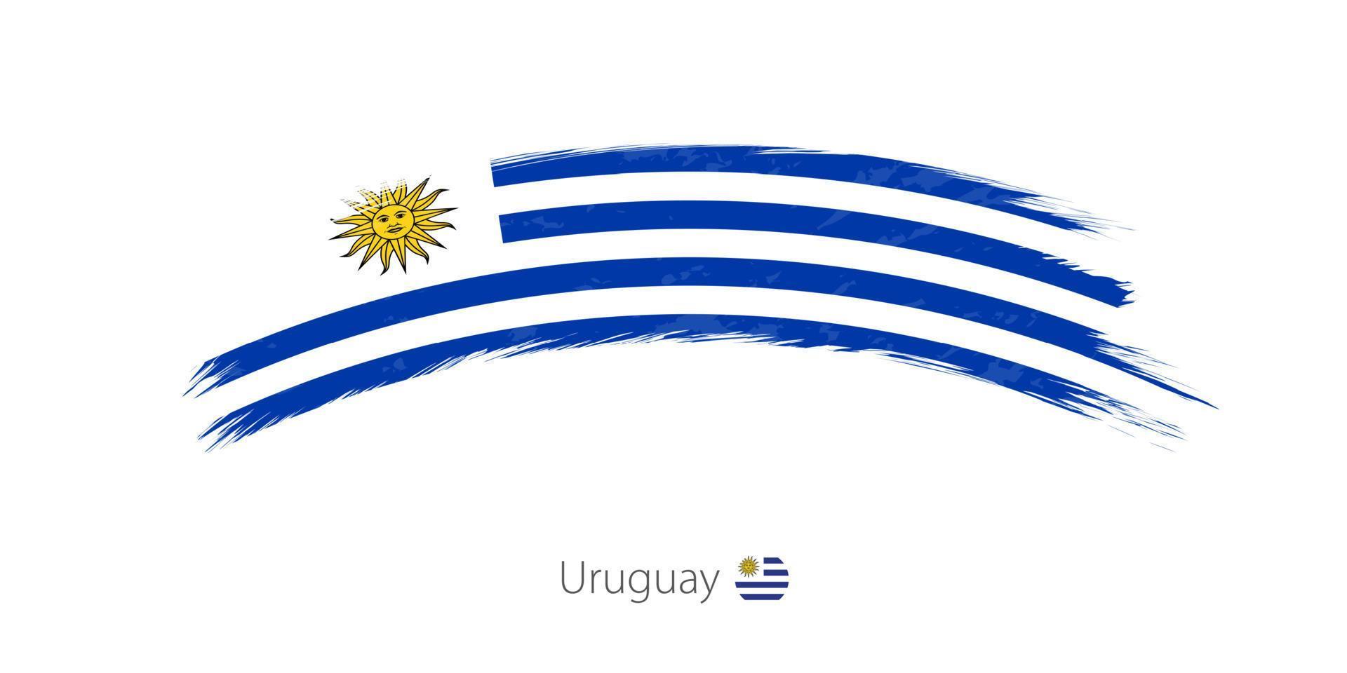 bandera de uruguay en un trazo de pincel redondeado. vector