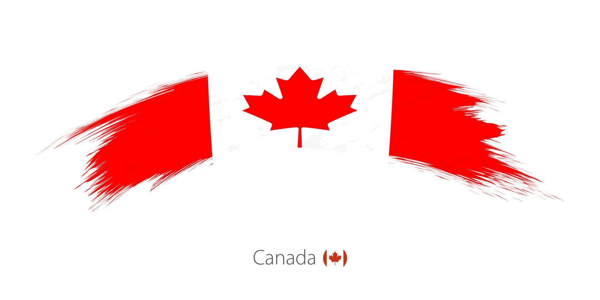 bandera de canadá en trazo de pincel grunge redondeado. vector