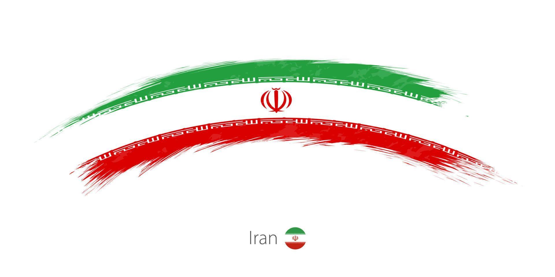 bandera de irán en un trazo de pincel redondeado. vector