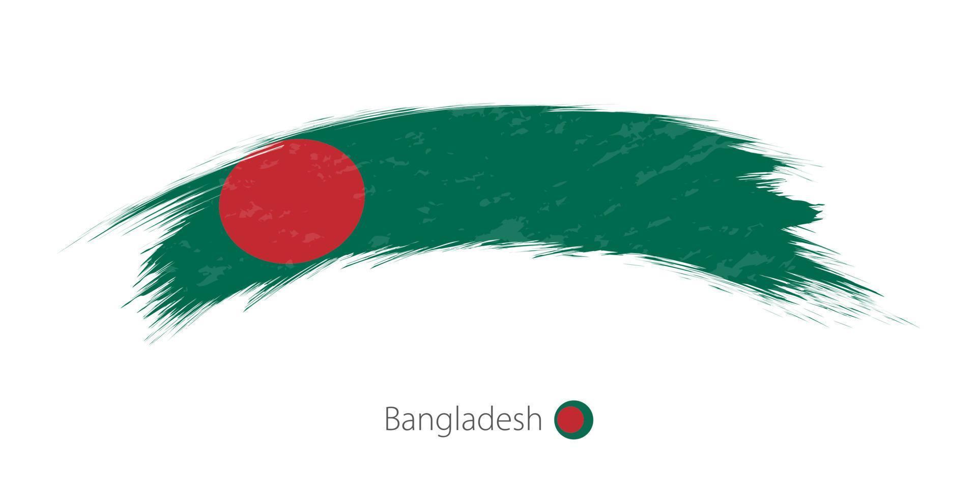 Flag of Bangladesh in rounded grunge brush stroke. vector