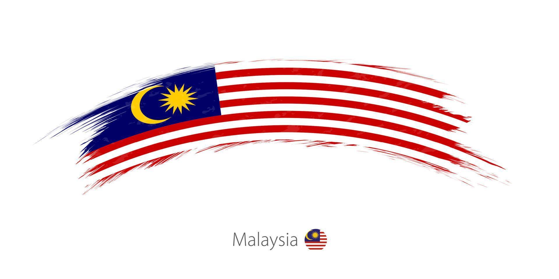 Flag of Malaysia in rounded grunge brush stroke. vector