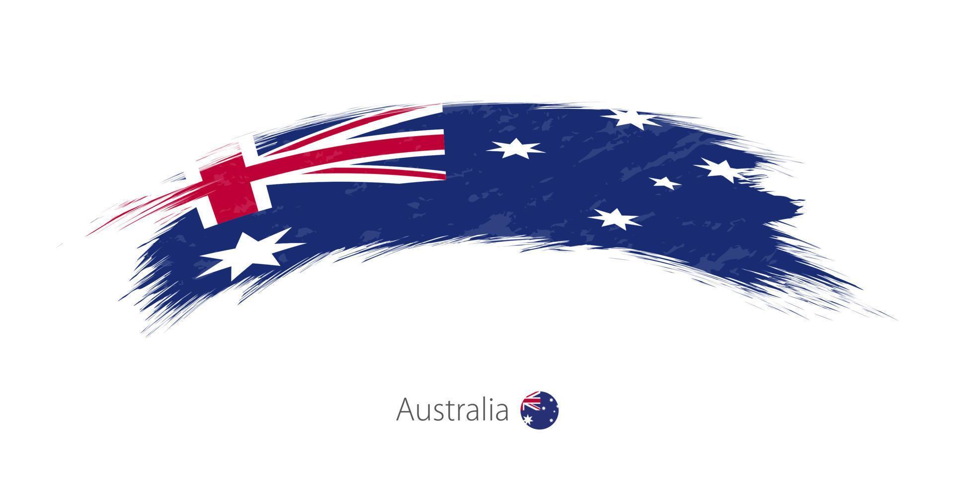 Flag of Australia in rounded grunge brush stroke. vector
