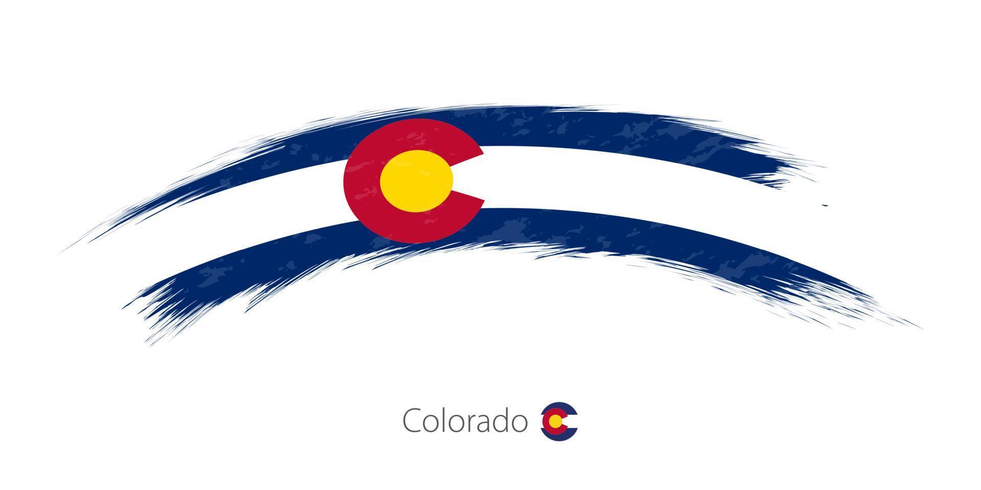 Flag of Colorado in rounded grunge brush stroke. vector