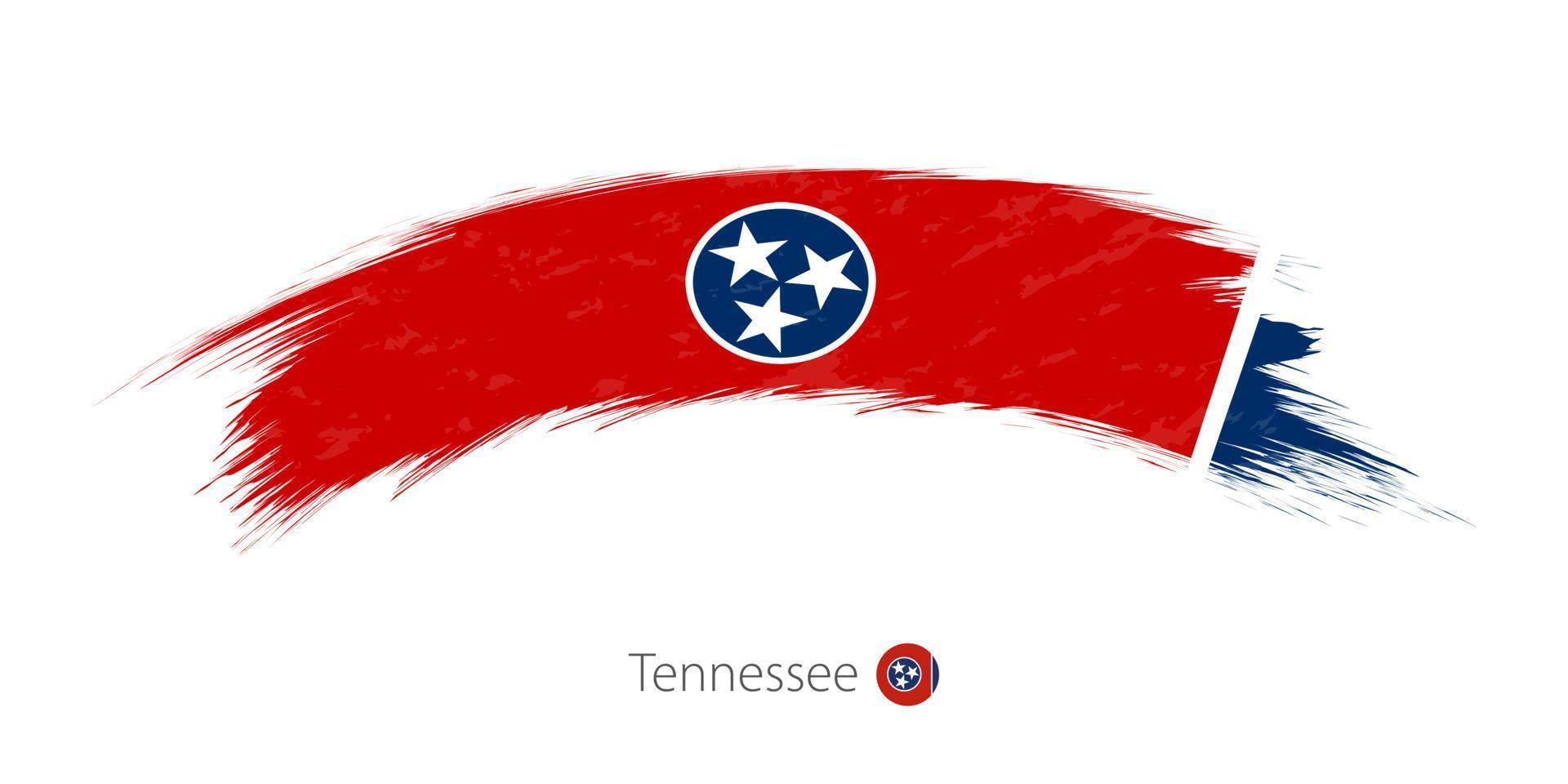 Flag of Tennessee in rounded grunge brush stroke. vector