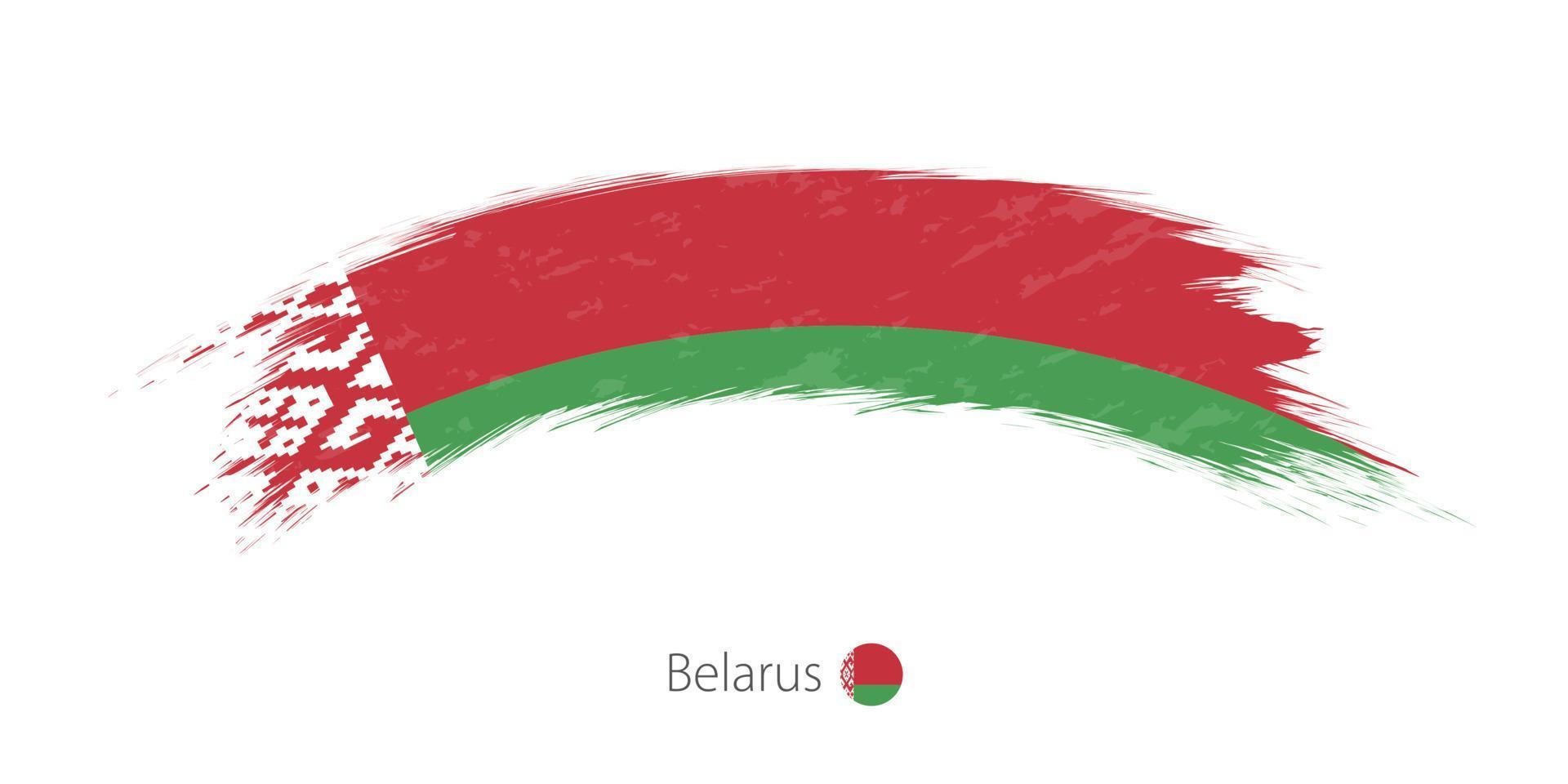 Flag of Belarus in rounded grunge brush stroke. vector