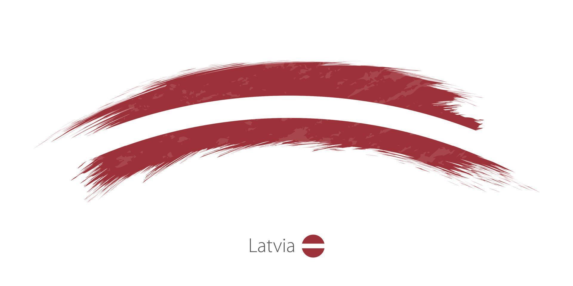 Flag of Latvia in rounded grunge brush stroke. vector