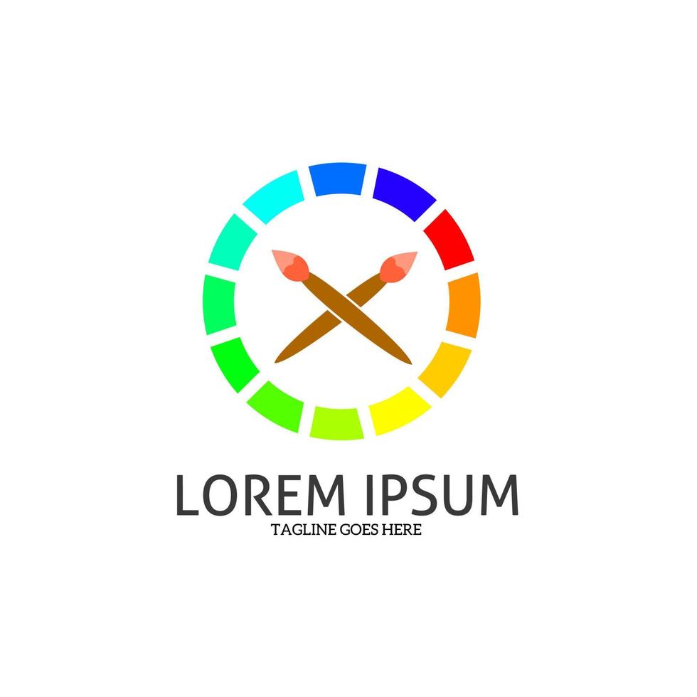 Template logo circle color and brush perfect for logo brand paint, art and other vector