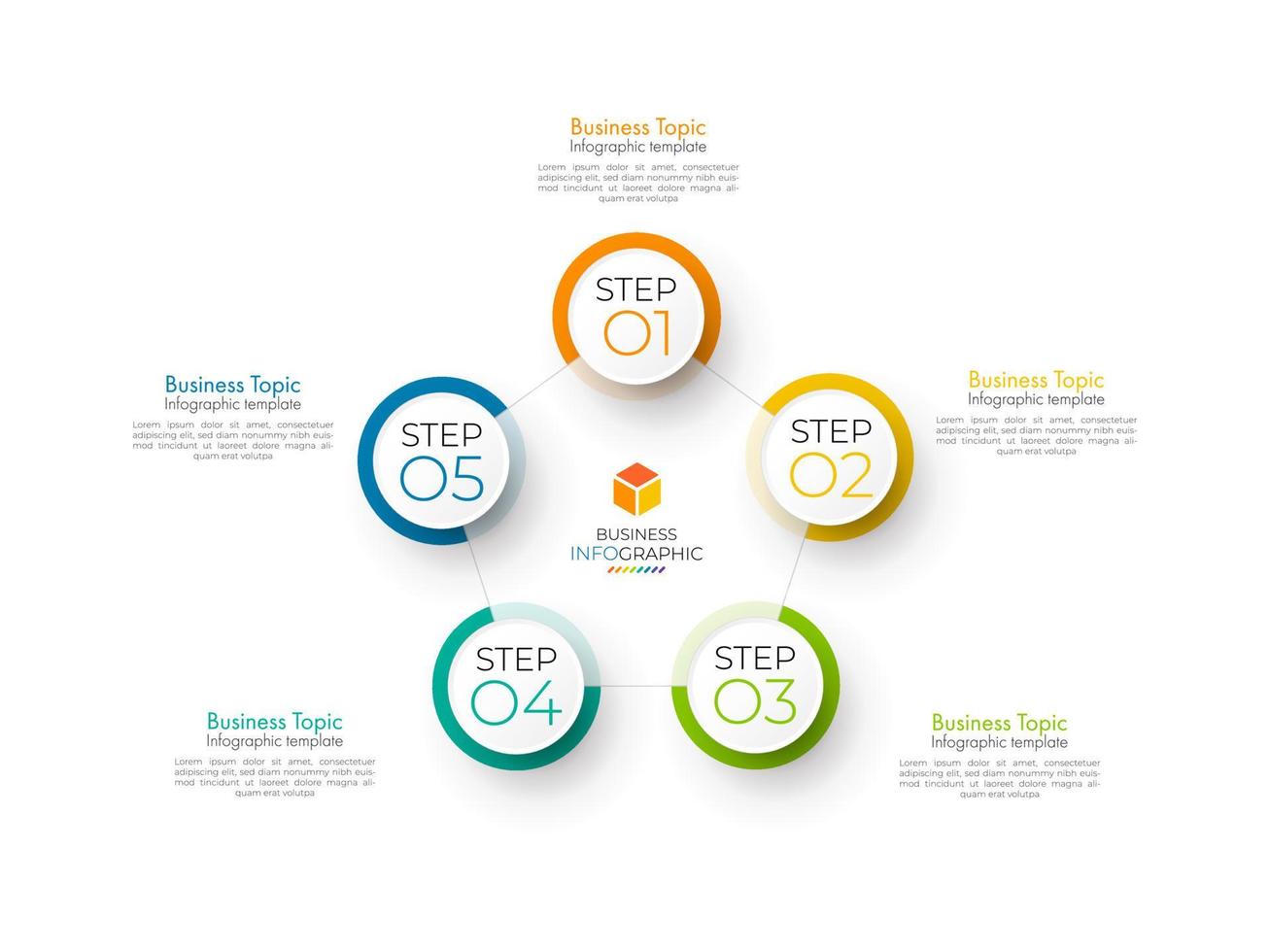 El vector de diseño de infografías de paso mínimo y los iconos se pueden utilizar para el diseño del flujo de trabajo, el diagrama y el informe anual. plantilla de diseño de línea de tiempo de infografía vectorial con 5 opciones, partes, pasos o procesos.