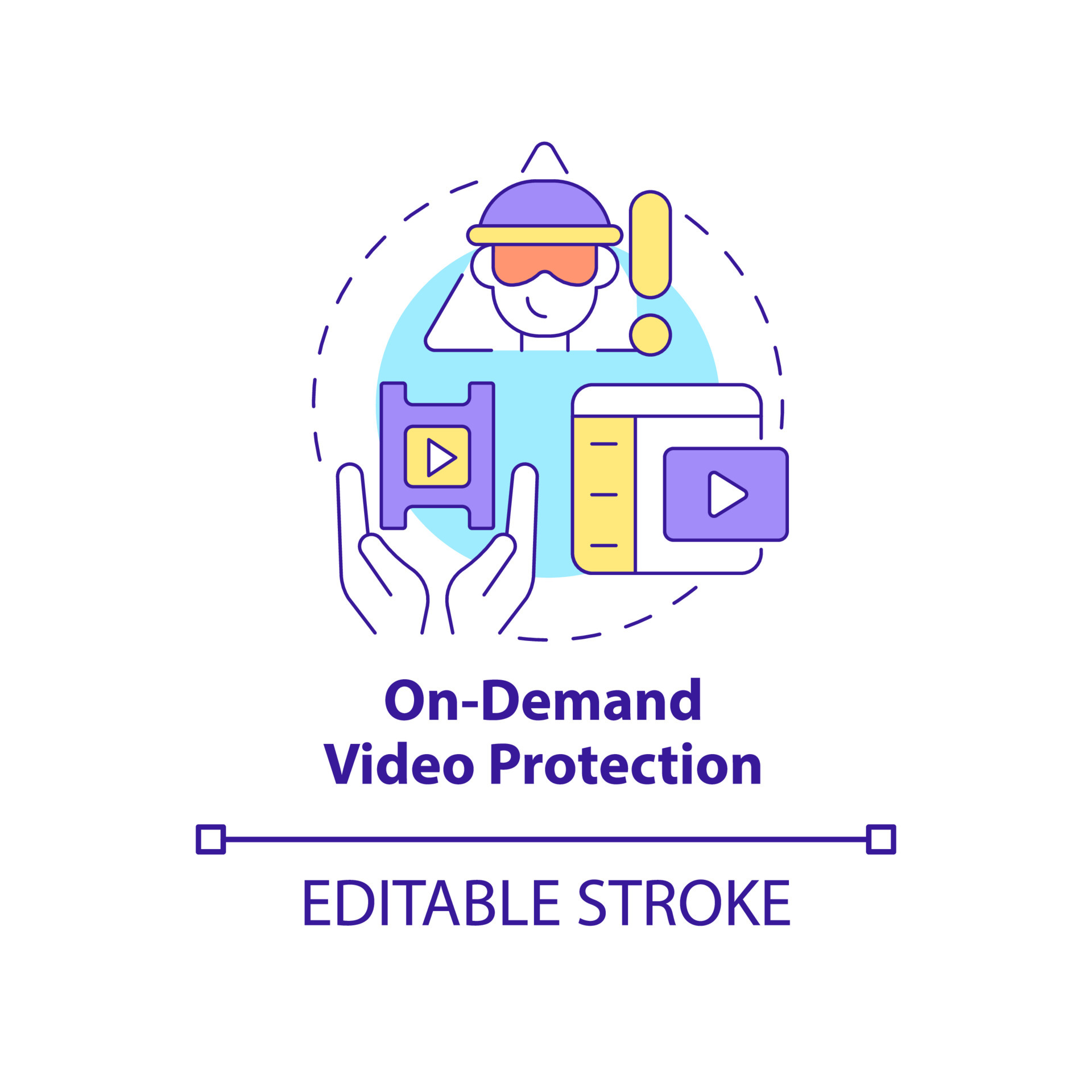 On-Demand Video Protection Concept Icon. Content To Protect From Piracy  Abstract Idea Thin Line Illustration. Unlicensed Movie Stream Prevention.  Vector Isolated Outline Color Drawing. Editable Stroke 6447544 Vector Art  At Vecteezy