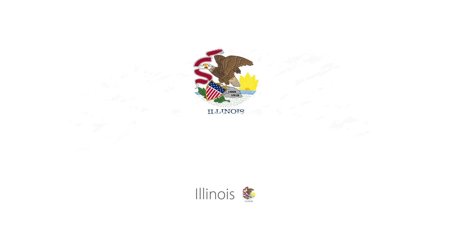 Flag of Illinois in rounded grunge brush stroke. vector