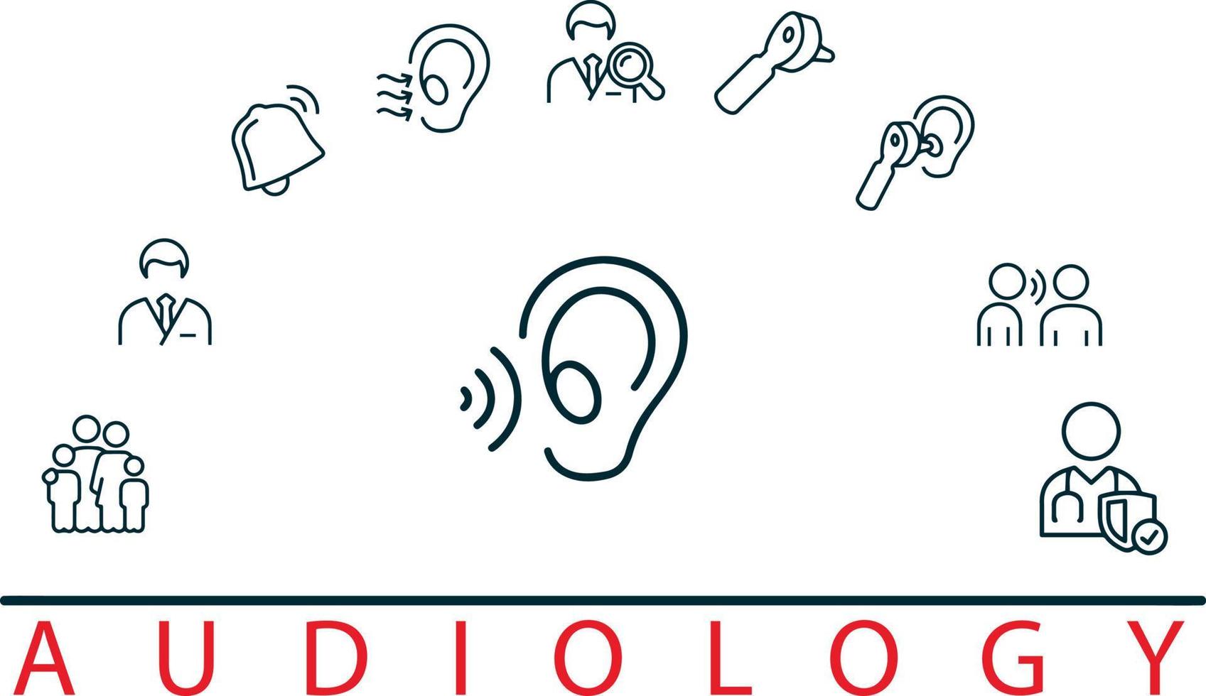 audiology icons vector design