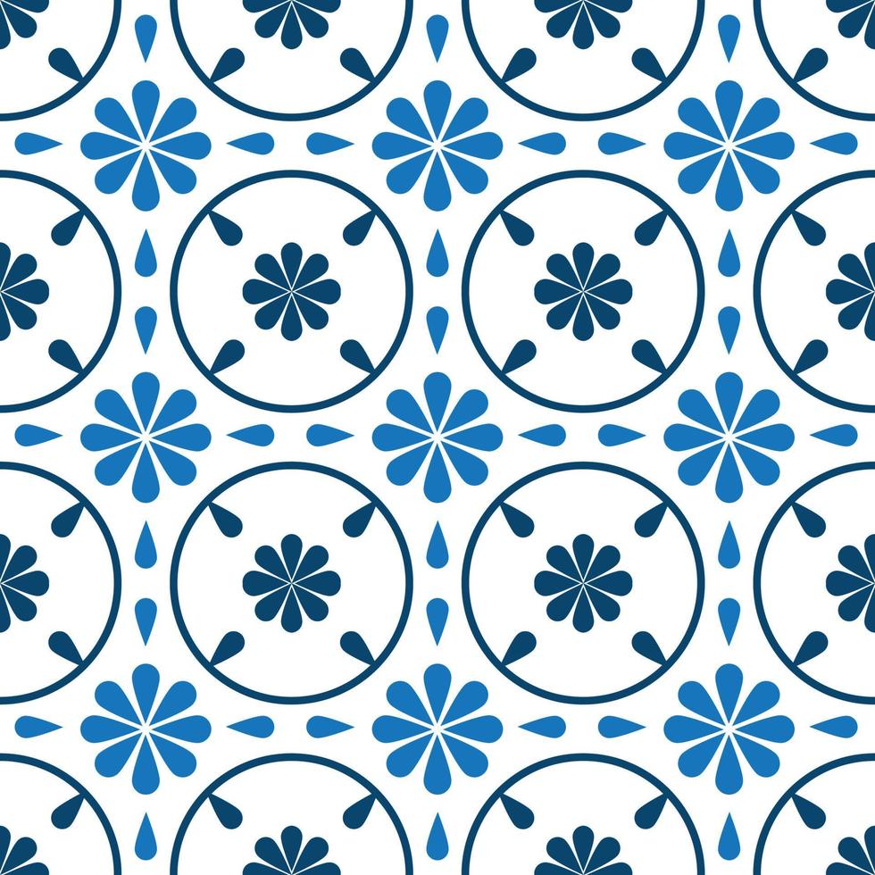 diseño de baldosas de cerámica vintage con flores vector