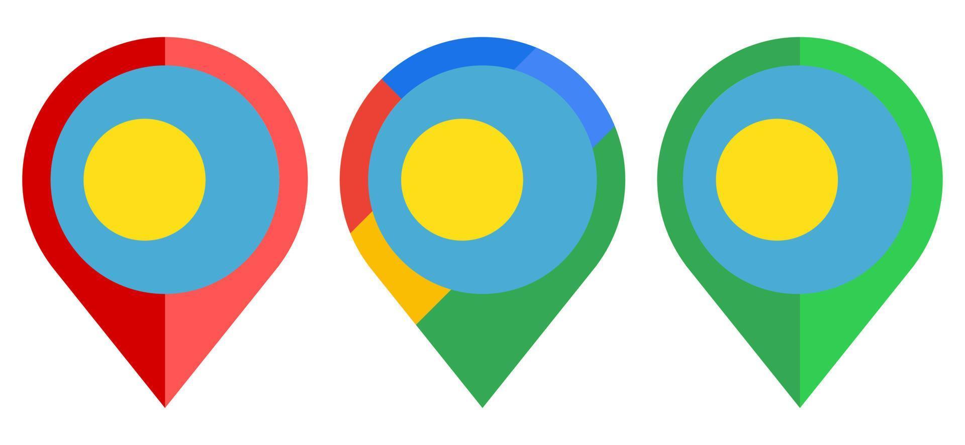 flat map marker icon with palau flag isolated on white background vector