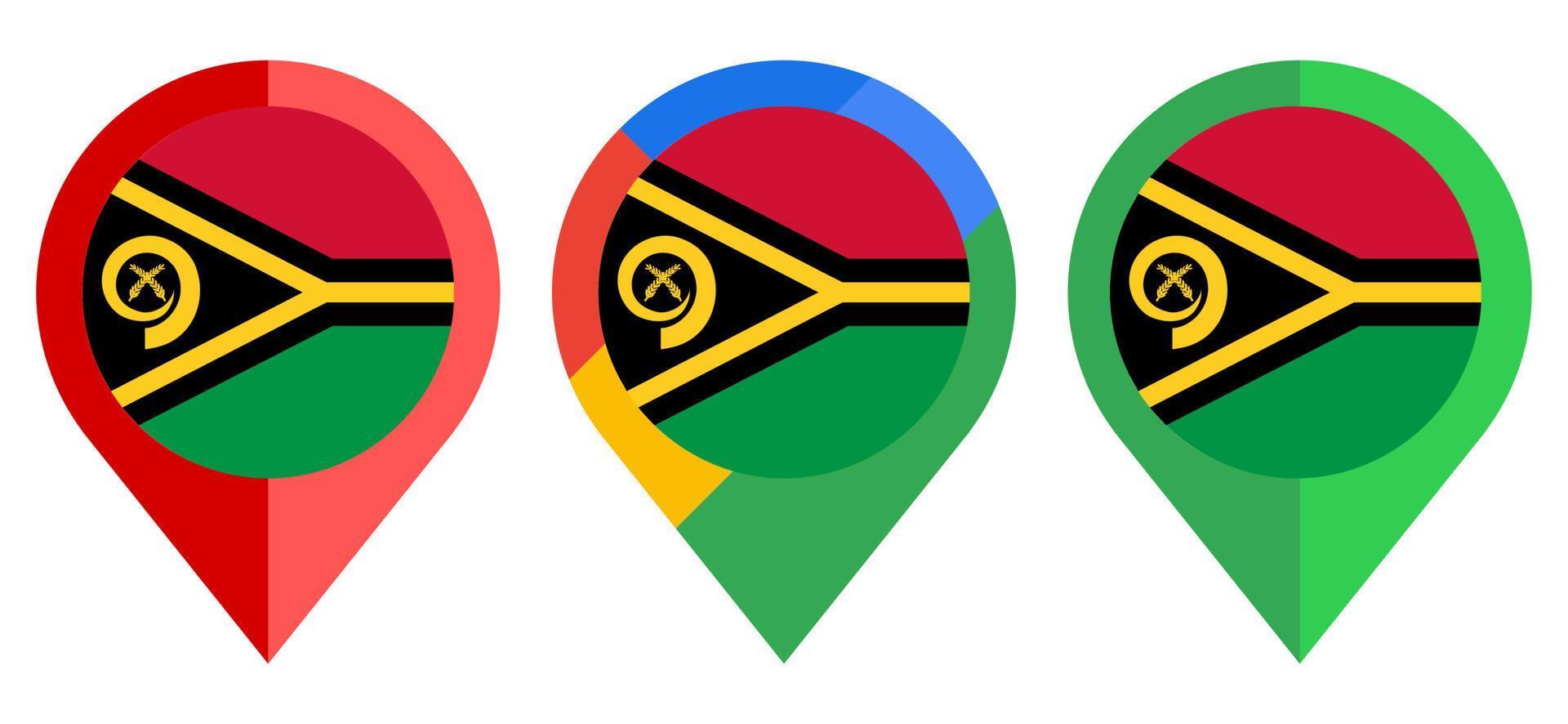 flat map marker icon with vanuatu flag isolated on white background vector