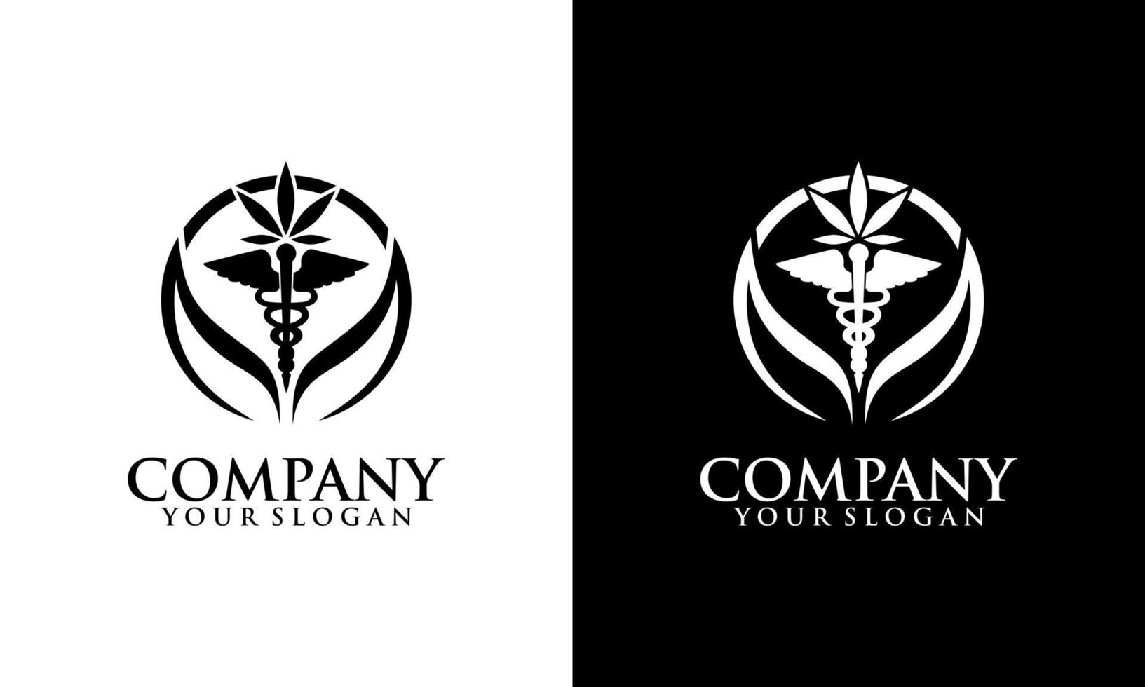 cannabis para vector de logotipo médico. icono de marihuana. símbolo de hierba y cáñamo.