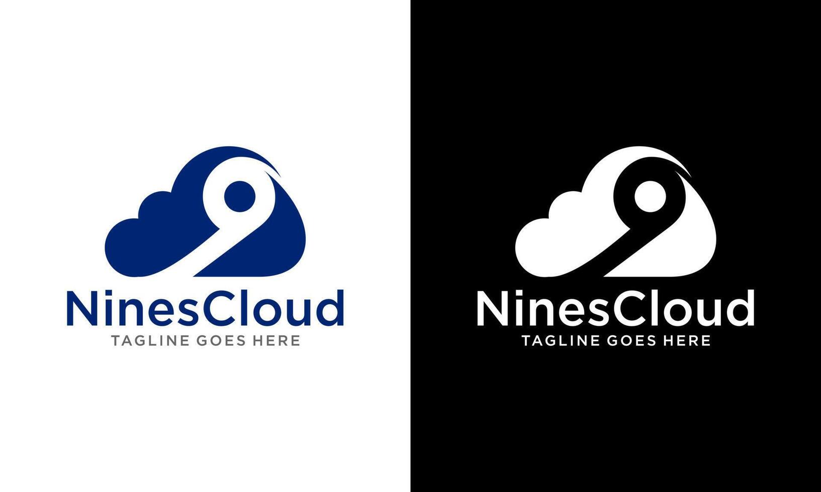 Blue Vector Logo Cloud 9. Cloud Nine Illustration Of Cloud With ...