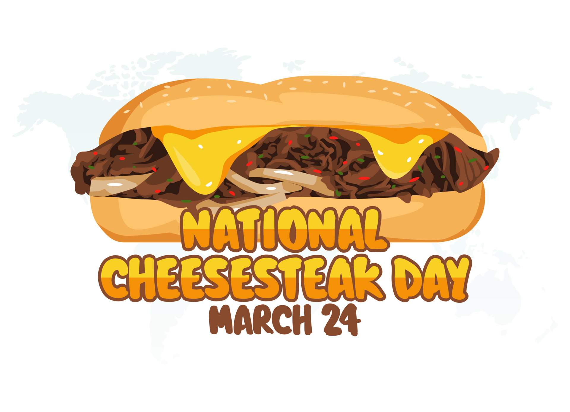 vector graphic of national cheesesteak day good for national
