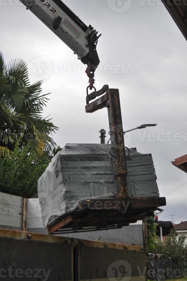 forklift with heavy load photo