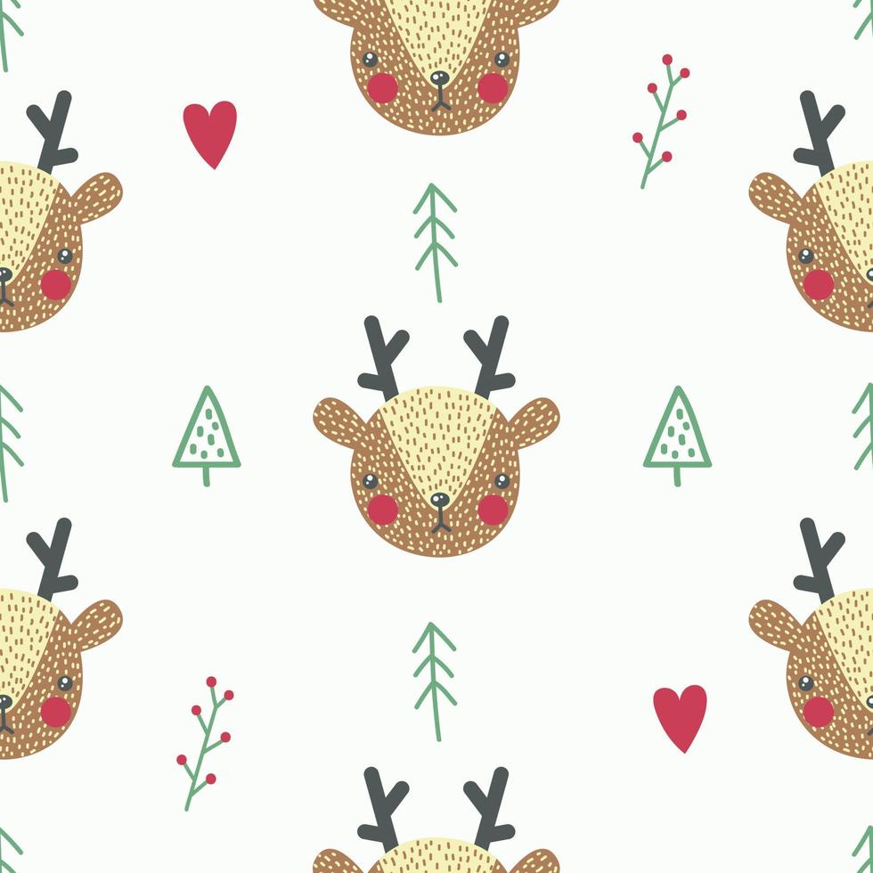 Cute seamless pattern with baby deer. Creative childish print. Great for fabric, textile. Vector illustration.