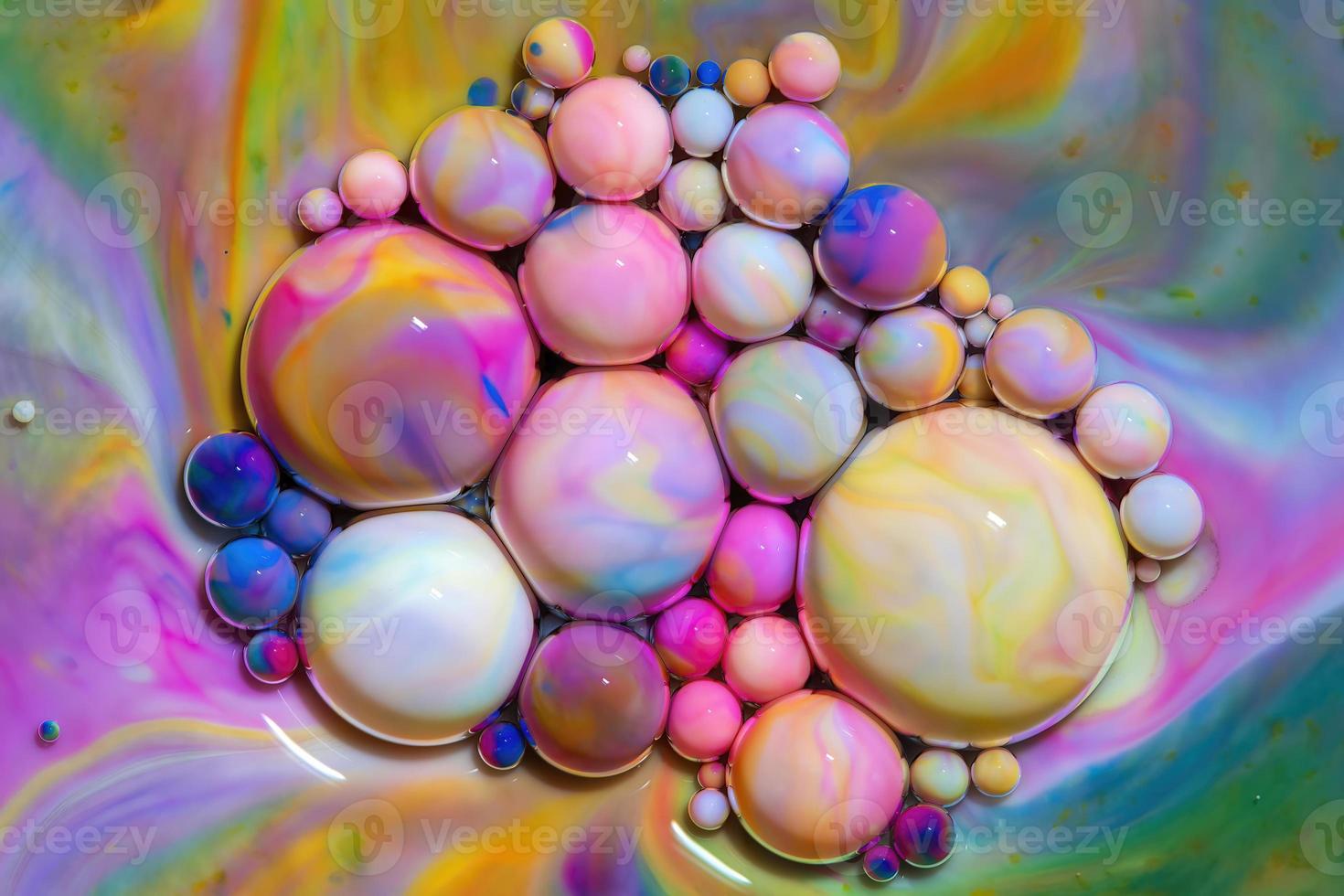 Macro photography of colorful bubbles photo