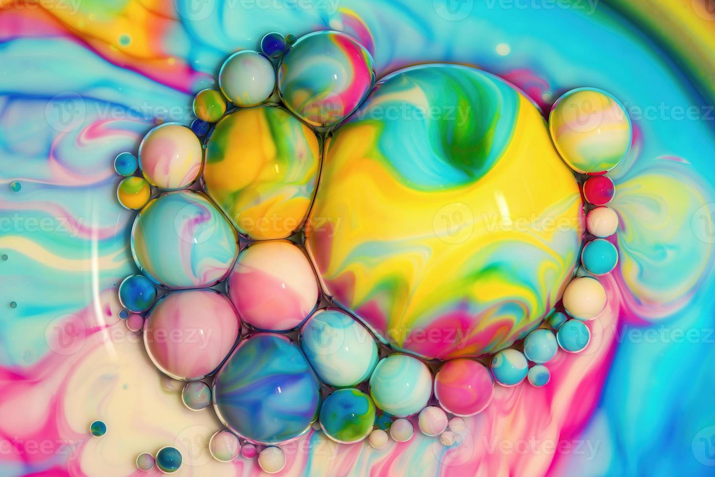 Macro photography of colorful bubbles photo