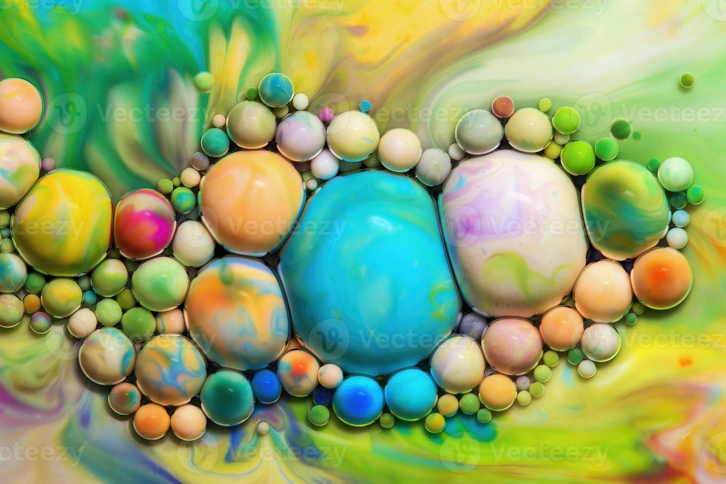 Macro photography of colorful bubbles photo