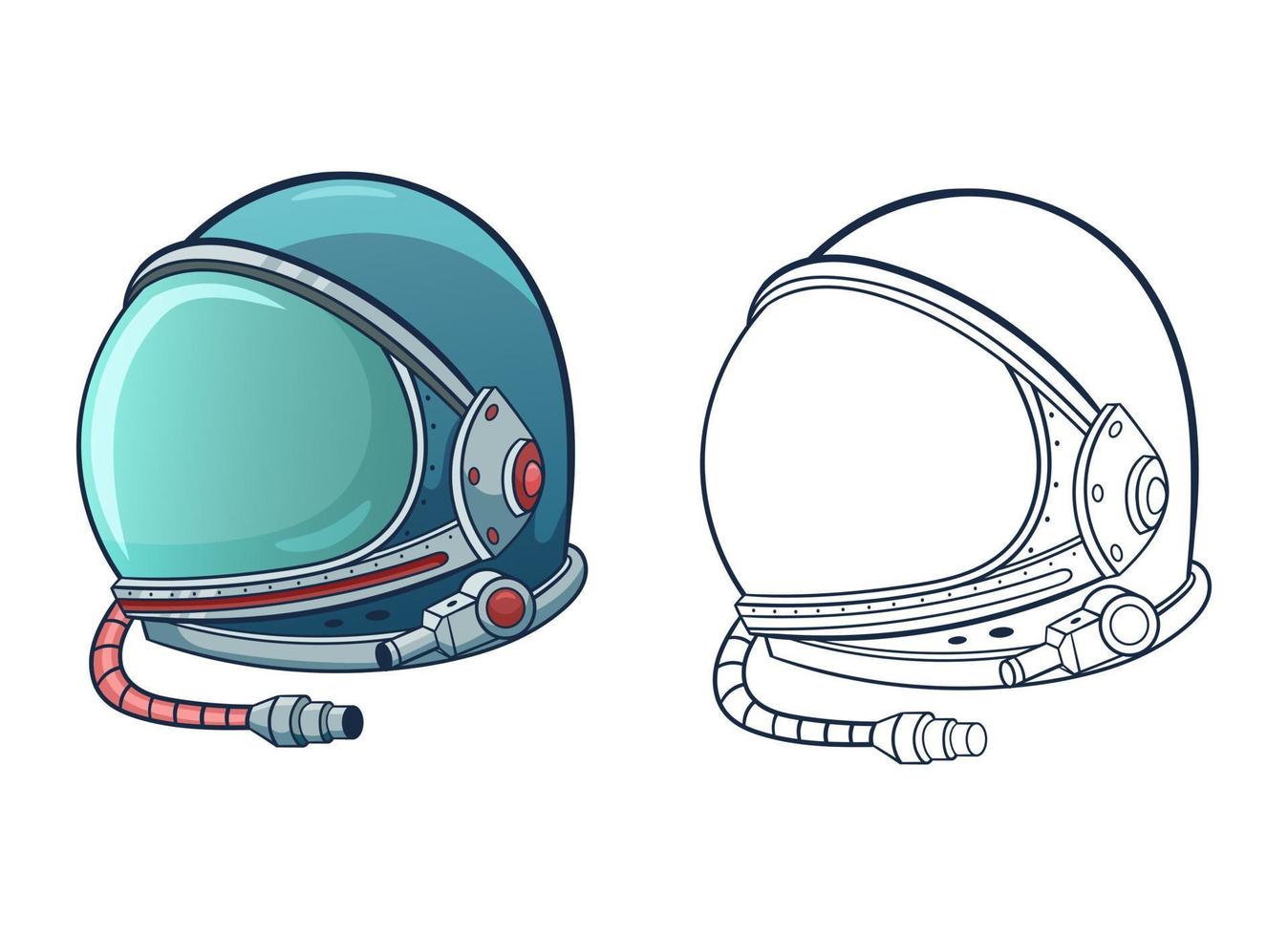 ilustración de diseño de vector de casco de astronauta aislado sobre fondo blanco