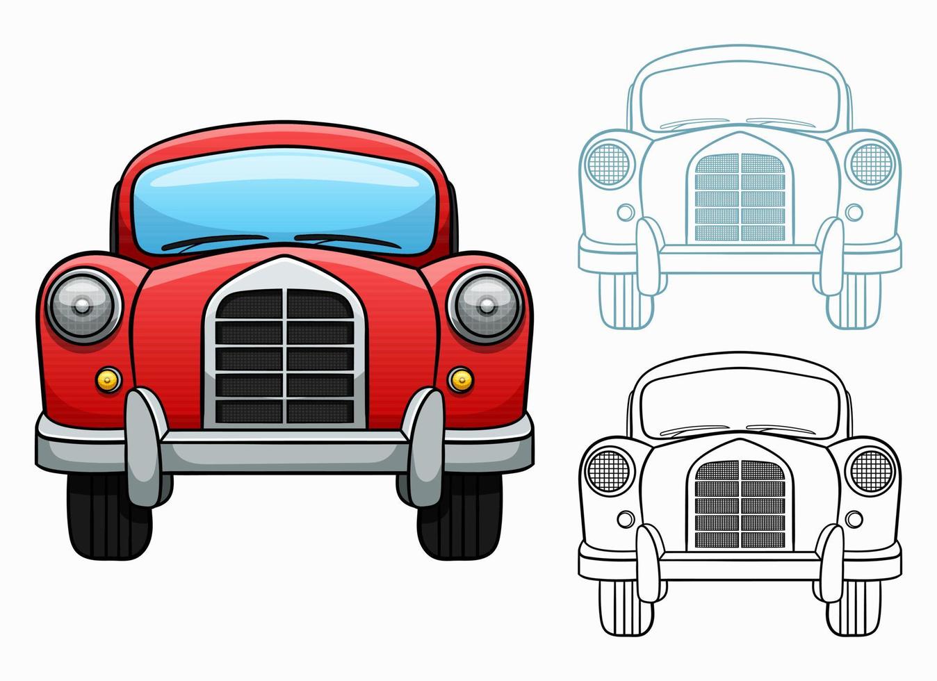 ilustración de diseño de vector de coche retro antiguo aislado sobre fondo blanco