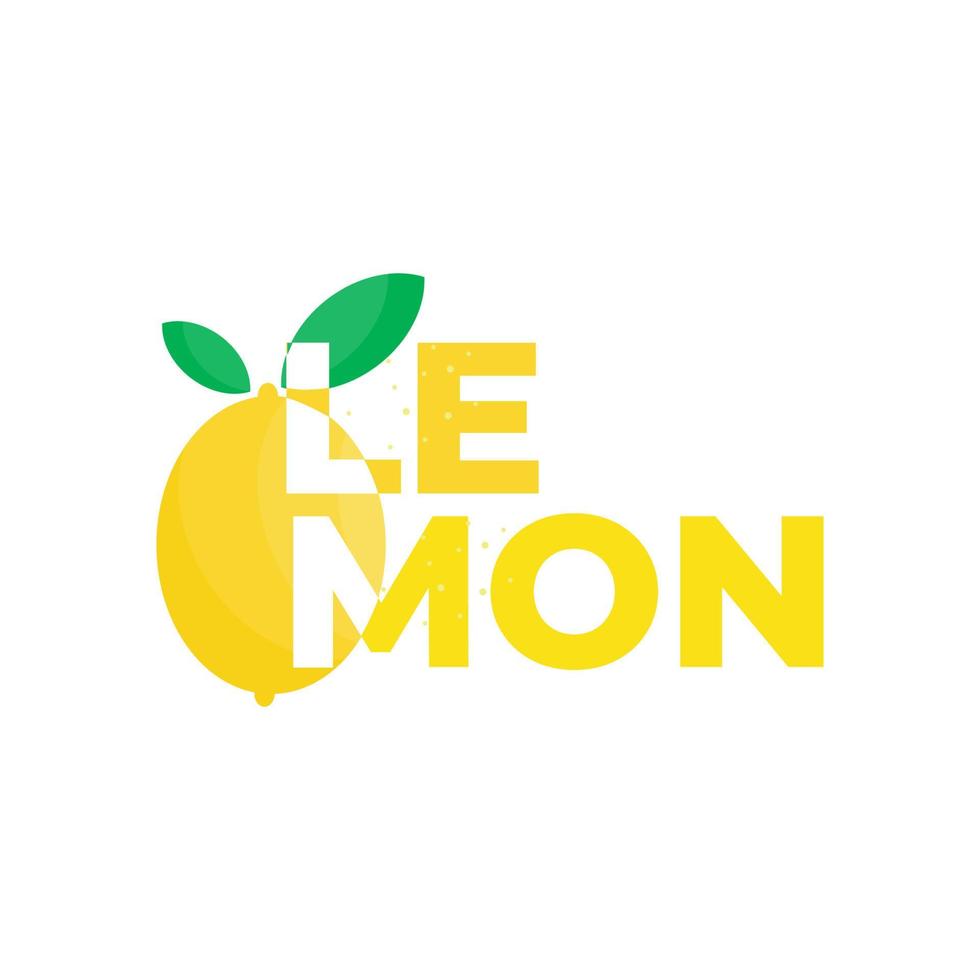 Unique lemon logo overlapping with lemon text vector