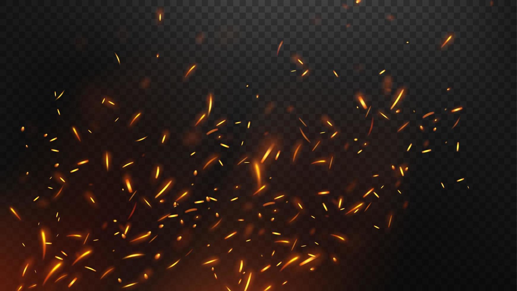 Fire flying sparks, isolated and easy to edit. Vector Illustration