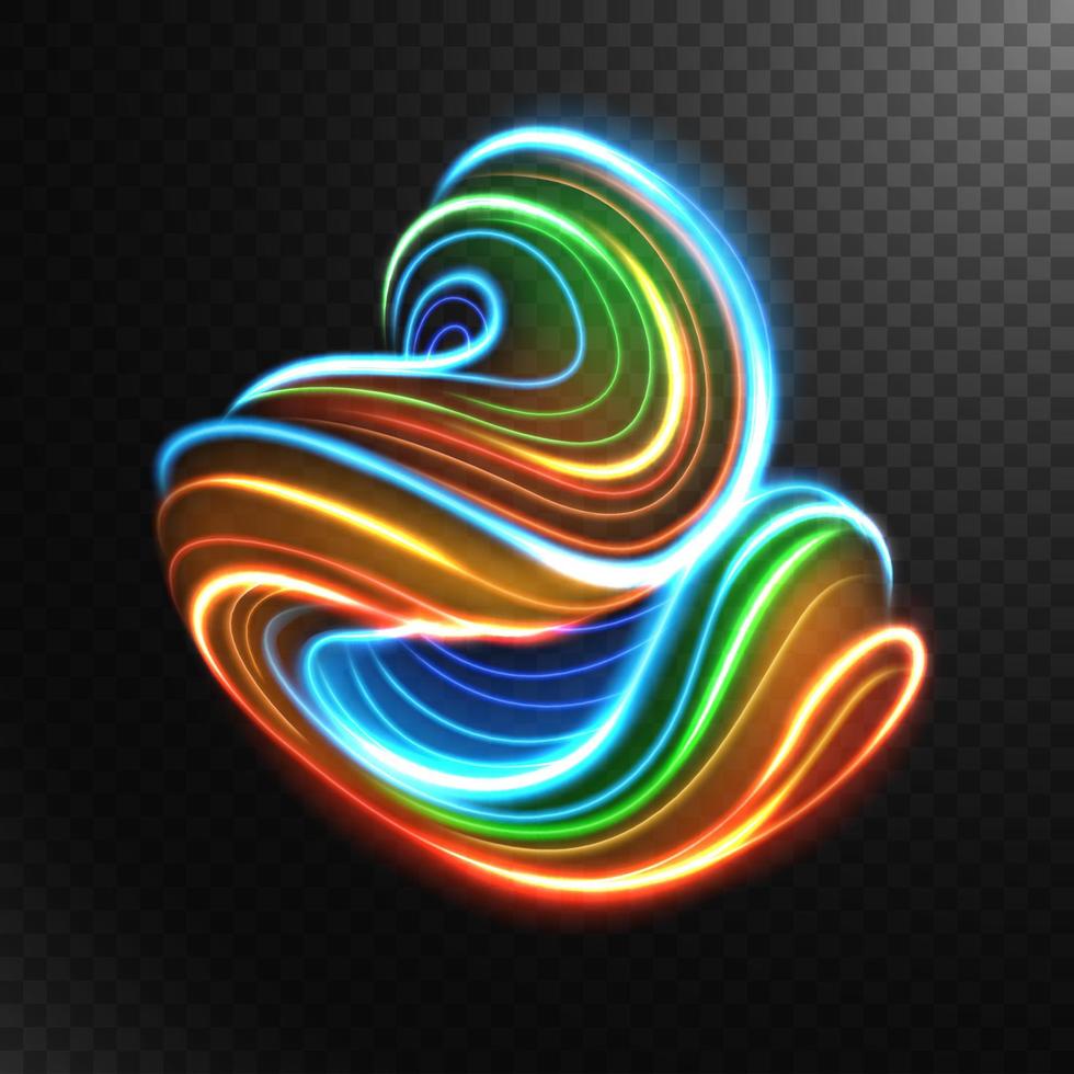 Abstract Multicolor Swirl Line of Light. Vector Illustration