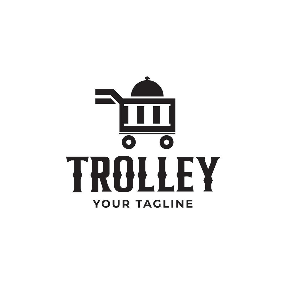 Ready food trolley logo vector design,vintage design