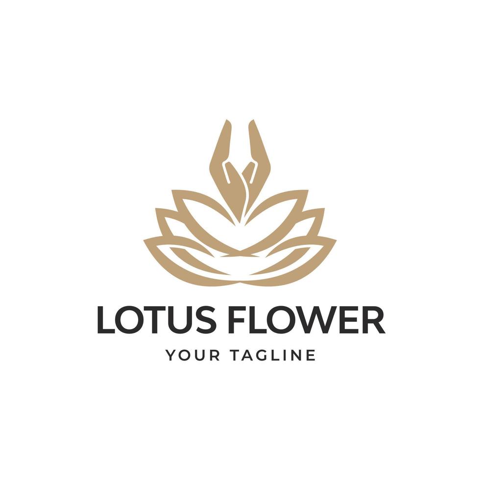 Spa lotus flower line art logo design,Abstract emblem, design concept, logo, logotype elements for template vector