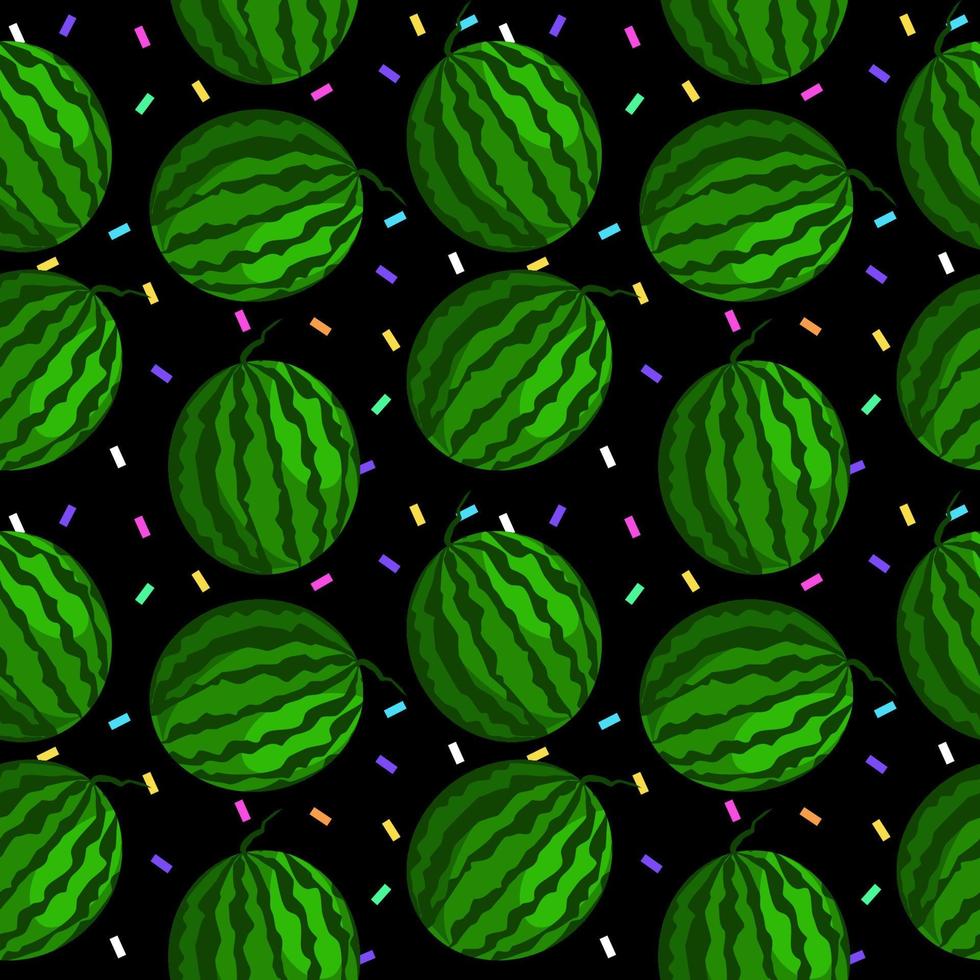 Vector watermelon background with black seeds. Seamless watermelons pattern. Vector background with watermelon slices. Vector seamless pattern of fruit watermelon