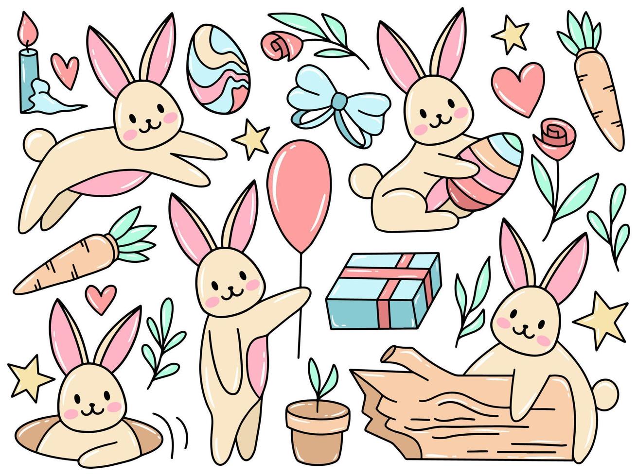Easter Doodle Clip Art Collection vector