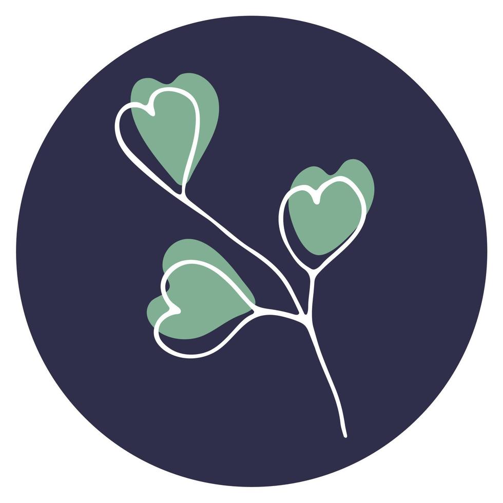Vector icon and emblem for social media story highlight covers. Design templates for bloggers, photographers and designers. Abstract minimal circle backgrounds with nature leaves.