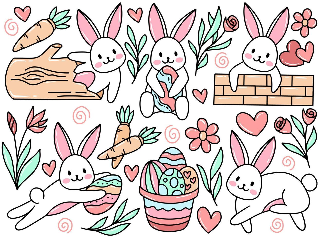 Easter Doodle Clip Art Collection vector