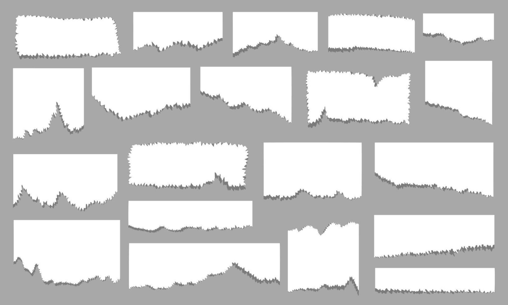 Ripped torn sheets of papers collection vector