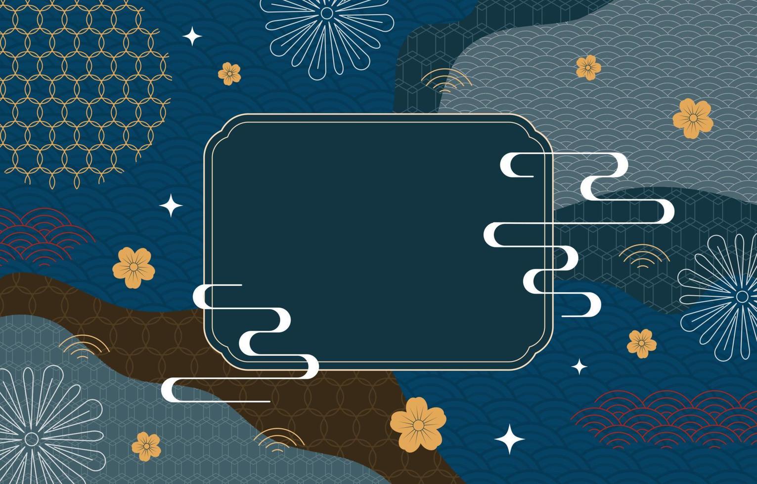 Abstract Japanese Concept with Frame vector