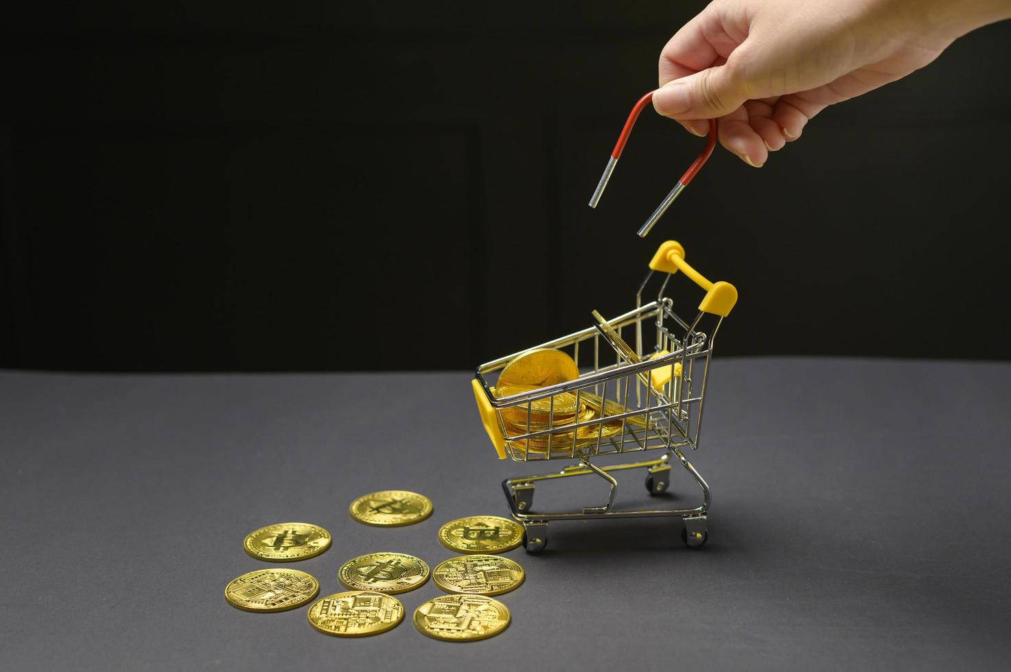 Cryptocurrency bitcoin the future coin,bitcoin mining and Technology global network connections concept photo