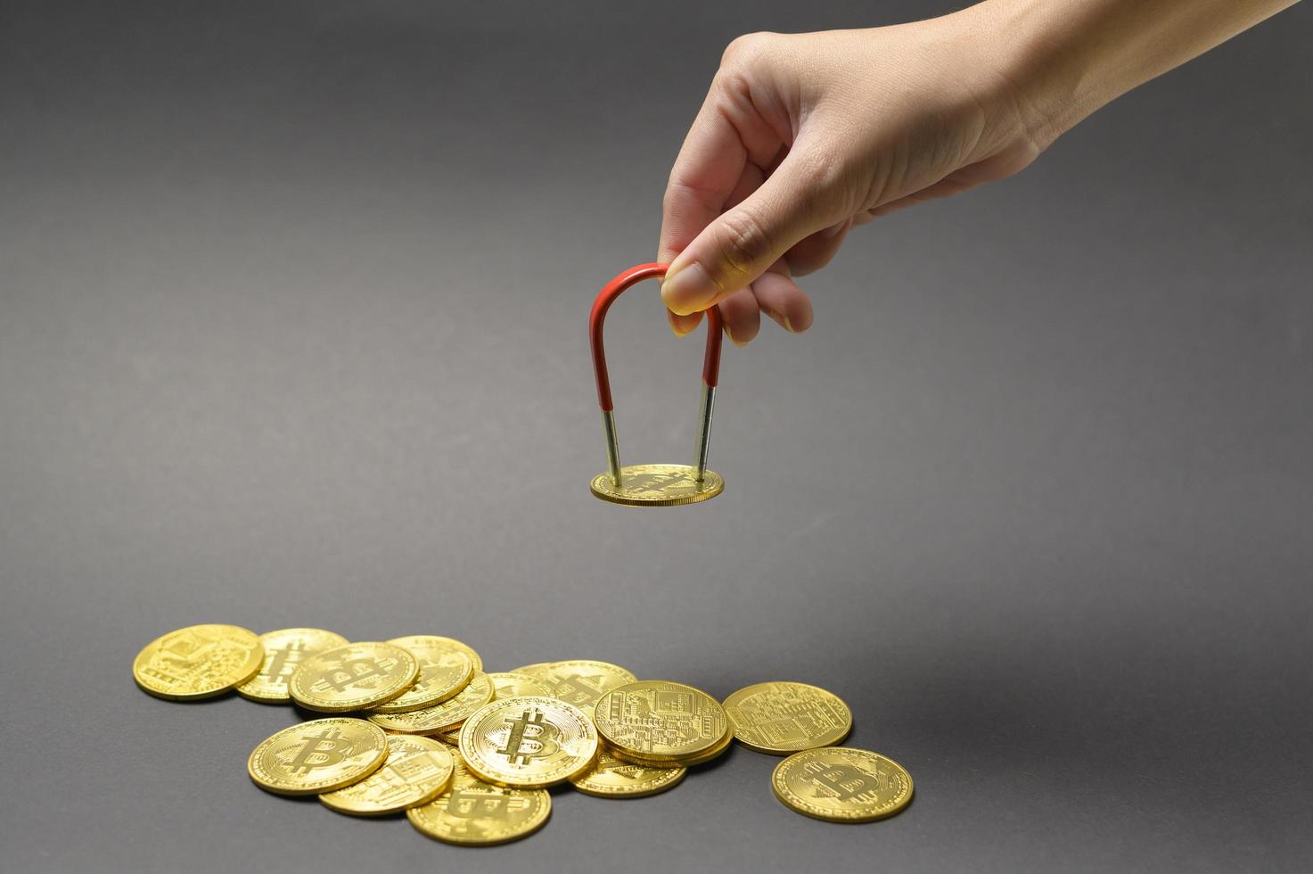 Cryptocurrency bitcoin the future coin,bitcoin mining and Technology global network connections concept photo