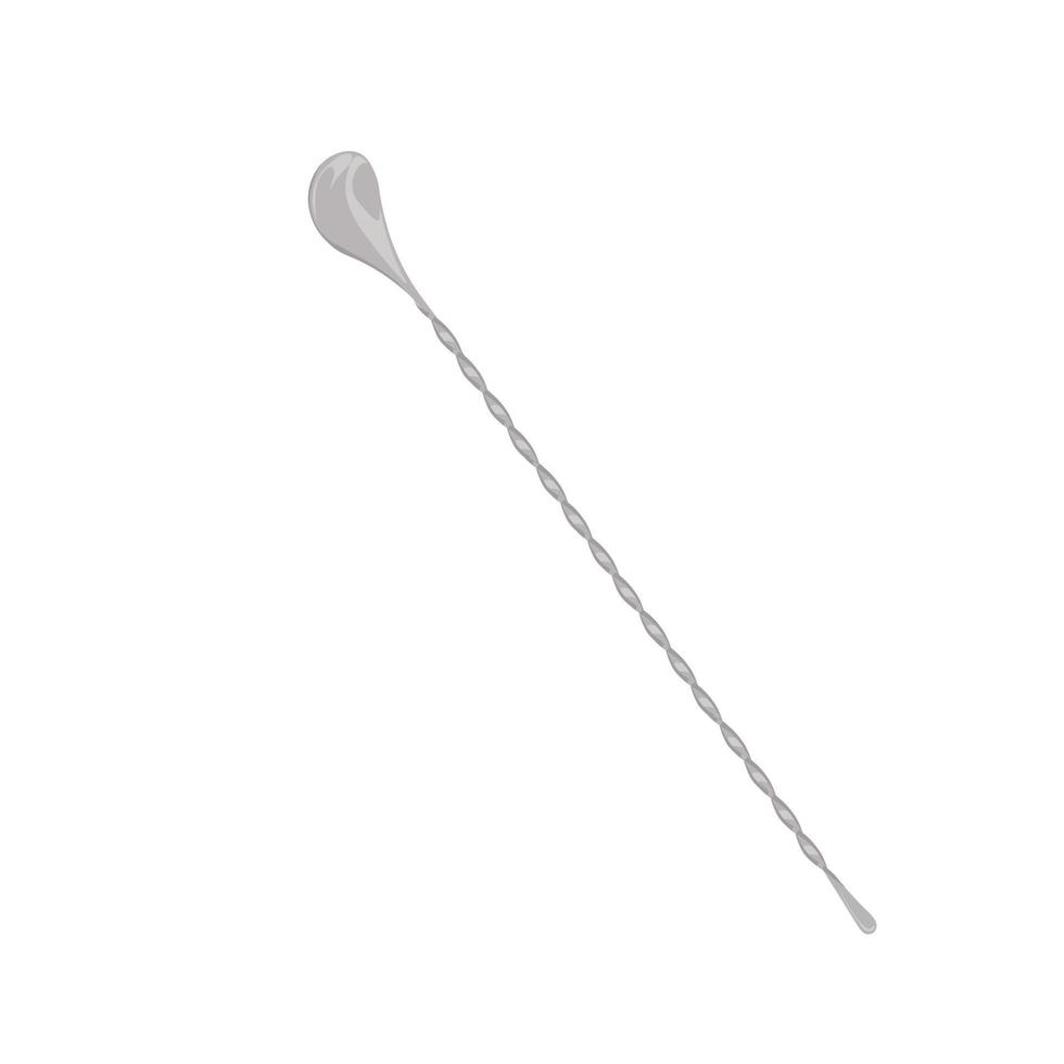 A bar spoon for cocktails. Vector stock illustration. Bartender's dishes, bar tools. Isolated on a white background.