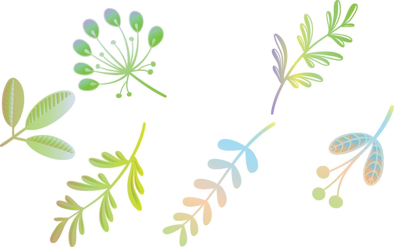 Set of watercolour floral branches vector