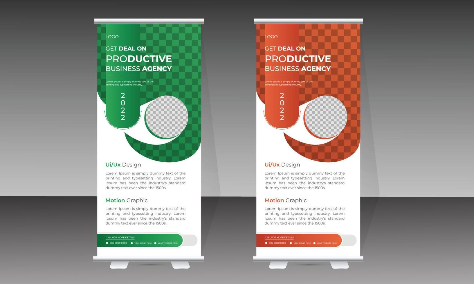 Business roll up banner design template vector